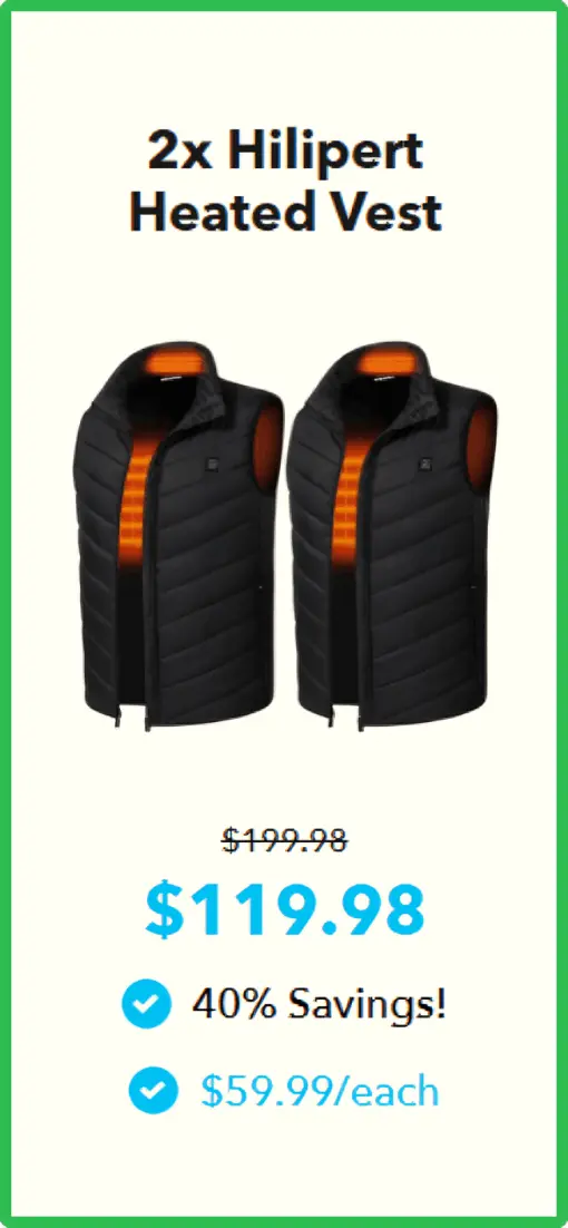 Hilipert Heated Vest offer package price 
